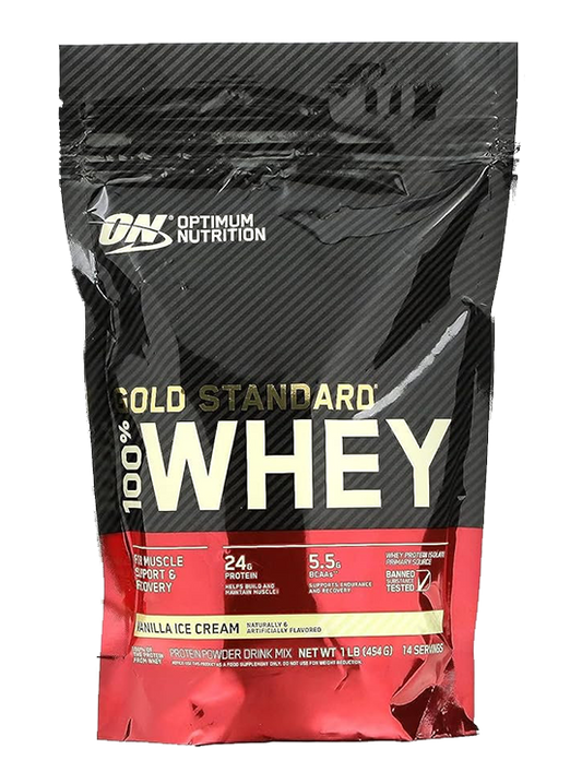 GOLD STANDARD 100% WHEY BY OPTIMUM NUTRITION - 454gm -Vanilla Ice Cream